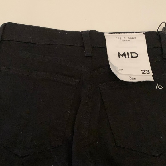 NWT rag & bone Cate mid rise skinny black jeans size 23 - Picture 5 of 12